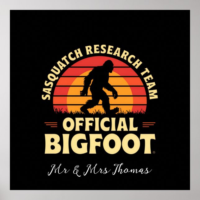 Póster Equipo Oficial de Investigación de Sasquatch: Caza (Frente)