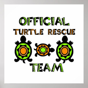 Póster Equipo oficial de rescate de tortugas 1