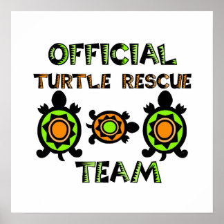 Póster Equipo oficial de rescate de tortugas 1