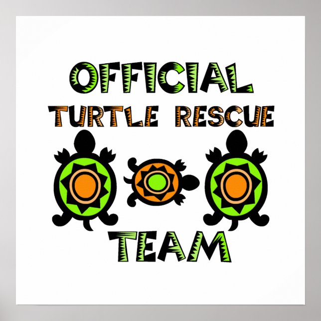 Póster Equipo oficial de rescate de tortugas 1 (Frente)