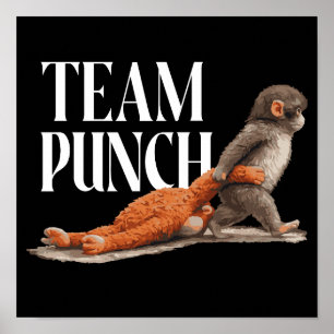 Póster Equipo Puño Mono Japonés Lindo