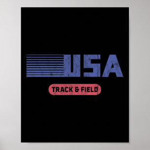 Póster Equipo Retro Usa 2020 Atletismo Americano Vinta