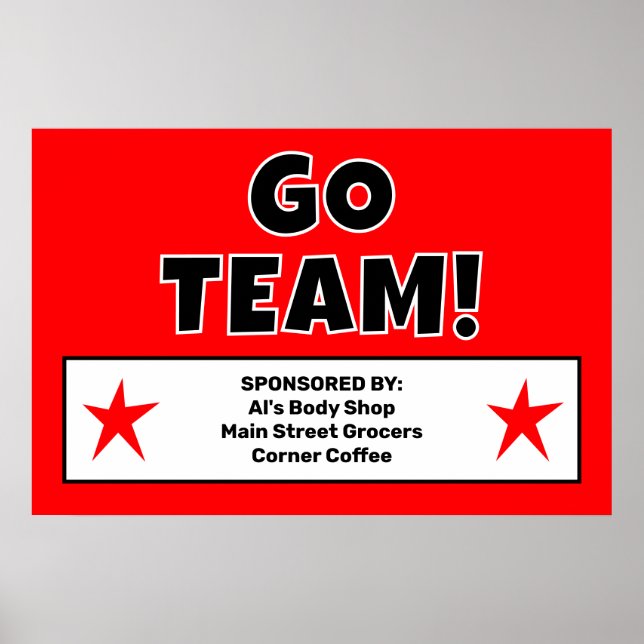 Póster Equipo Rojo Personalizado Adelante (Frente)