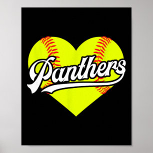 Póster Equipo Softball Heart Panthers T-ball Little Leagu