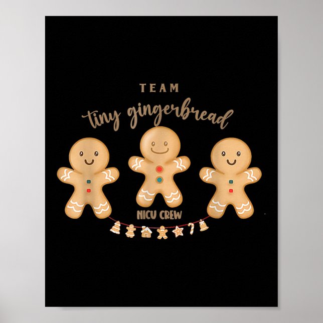 Póster Equipo Tiny Gingerbread Navidades de enfermería de (Frente)