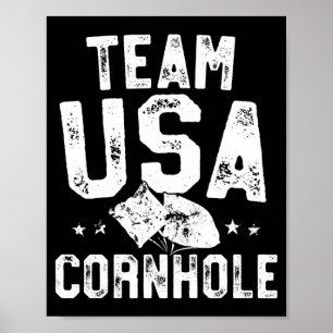 Póster Equipo usa campeón de lanzamiento de bolsa de frij