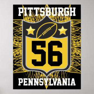 Póster Equipo USA Sports Black and Gold Pittsburgh