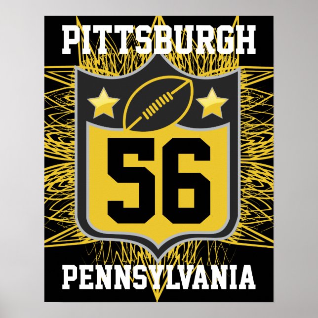 Póster Equipo USA Sports Black and Gold Pittsburgh (Frente)