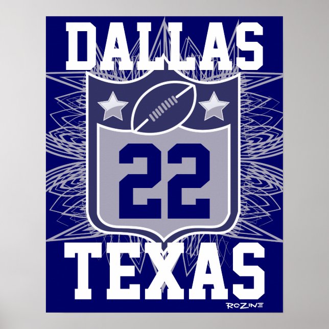 Póster Equipo USA Sports Blue Silver Dallas Texas (Frente)
