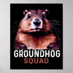 Póster Equipo Vintage de Marmota Divertido Amantes Feliz