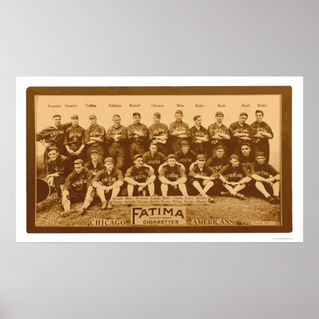 Póster Equipo White Sox de Chicago 1913 (Frente)
