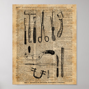 Póster Equipos antiguos de la autopsia, zombi Apoalypse,