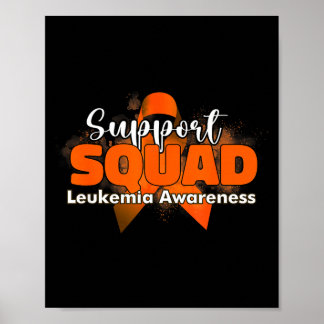 Póster Equipos de apoyo cinta naranja leucemia cáncer