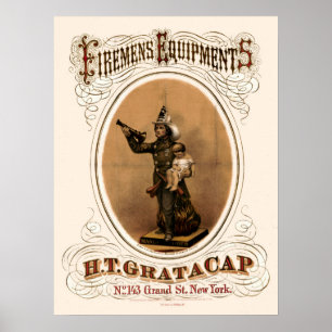 Póster Equipos de fuego Vintage 1868