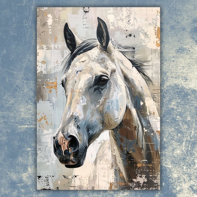 Póster Equitación Moderna – Diseño de Caballo Gris Abstra (Modern Equestrian – Abstract Grey Horse Design Poster)