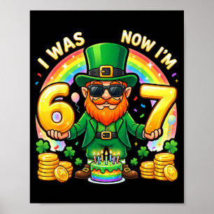 Póster Era 6 7 cumpleaños día de san patricio niños duend