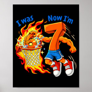 Póster Era 6 7 divertido baloncesto 6 7 cumpleaños niño n