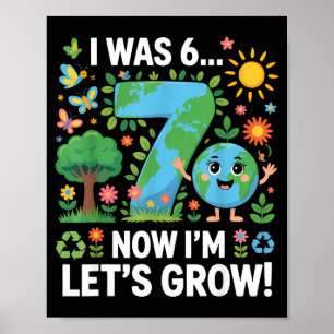 Póster Era 6 7 niños cumpleaños 7º niños niña día de la t