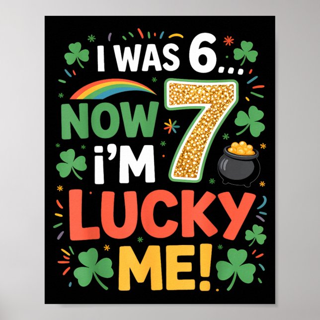 Póster Era 6 7 niños cumpleaños 7 st patrick's day 2026 (Frente)