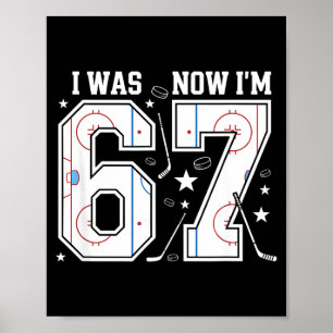 Póster era 6 7 Seis Siete Divertido Hockey sobre hielo Cu