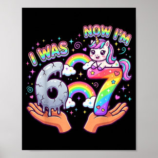 Póster Era 6 7 Unicornio 7mo Seis Siete Regalos Cumpleaño