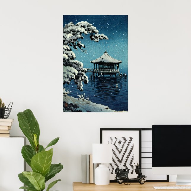 Póster Era Showa, invierno por Tsuchiya Koitsu (Oficina en casa)