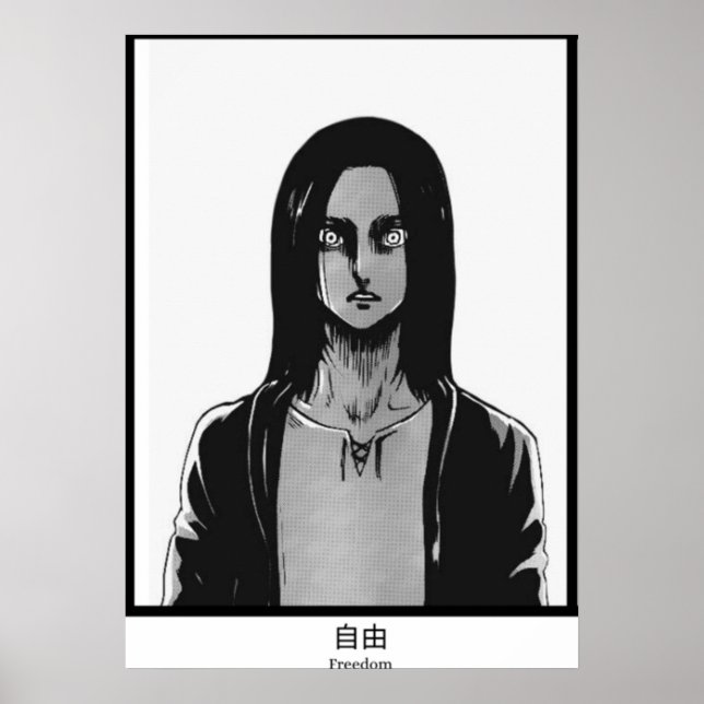 Póster Eren Jaeger Attack on Titan  Freedom (Frente)