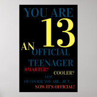 Eres 13 adolescente oficial para el cumpleaños de 
