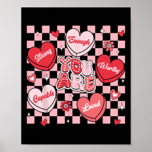 Póster Eres Amado Digno de Amor Corazón de Caramelo Profe