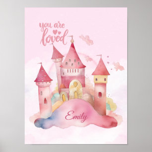 Póster Eres amado Palacio en la nube rosa Personaliza