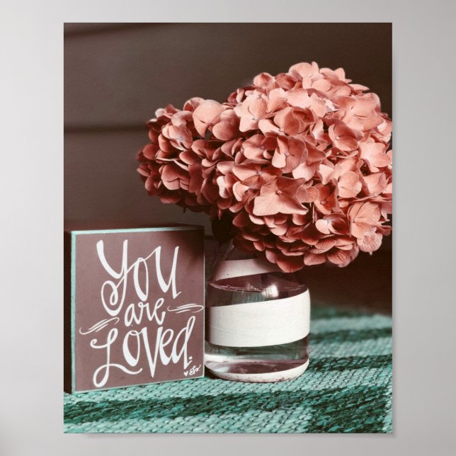 Póster Eres amor por las flores rosadas (Frente)