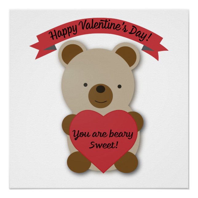 Póster Eres Beary Sweet El día de San Valentín Bear (Anverso)