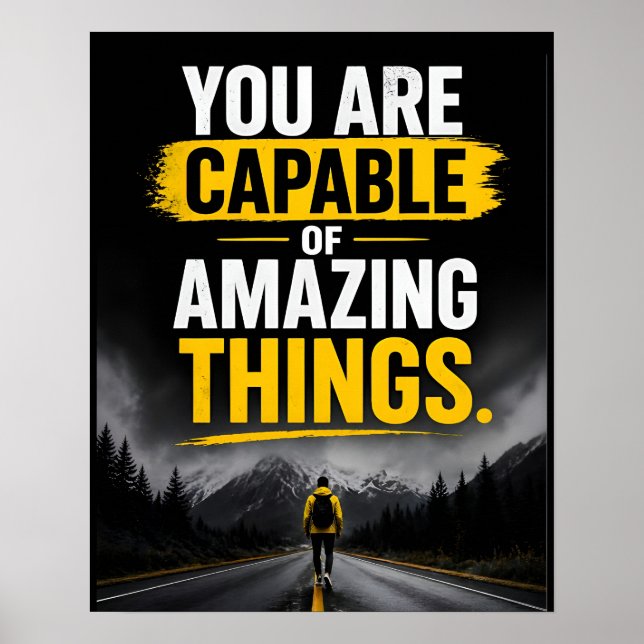 Póster Eres Capaz De Cosas Increíbles Cita De Positividad (Frente)