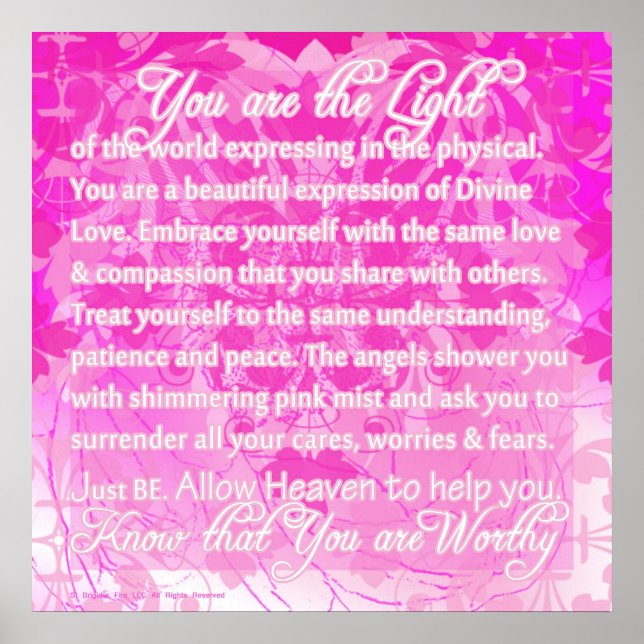 Póster Eres digno mensaje inspirador de Divine (Frente)