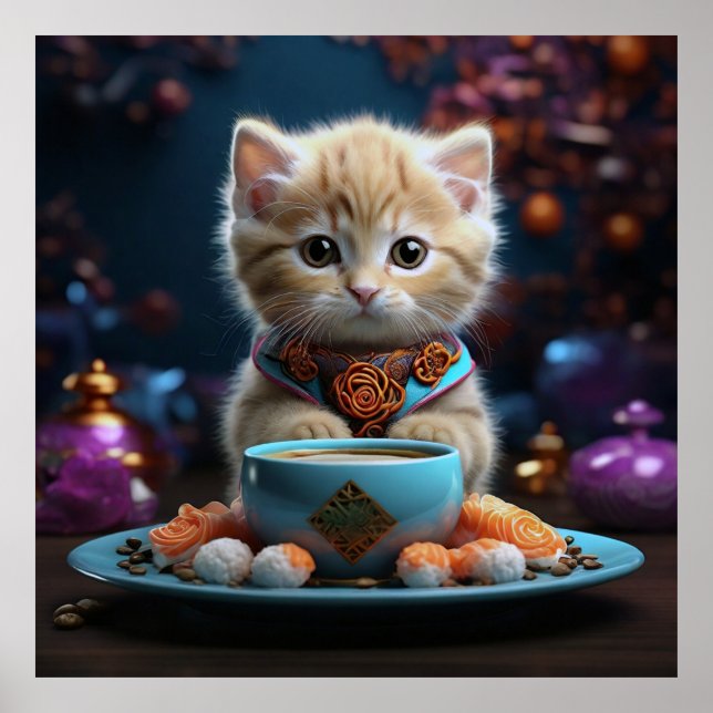 Póster Eres el atún para mi sushi" - Amor gatito (Frente)