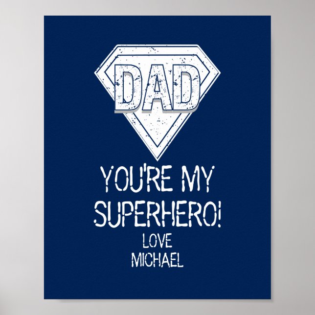 Póster Eres el Poster del Día del Padre de mi superhéroe (Frente)