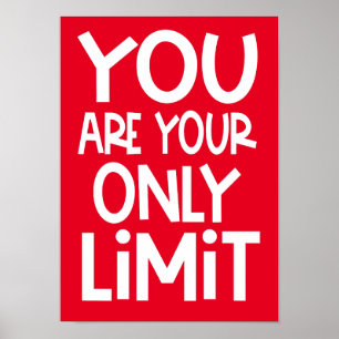Póster Eres El Único Límite De Cita Motivacional Rojo