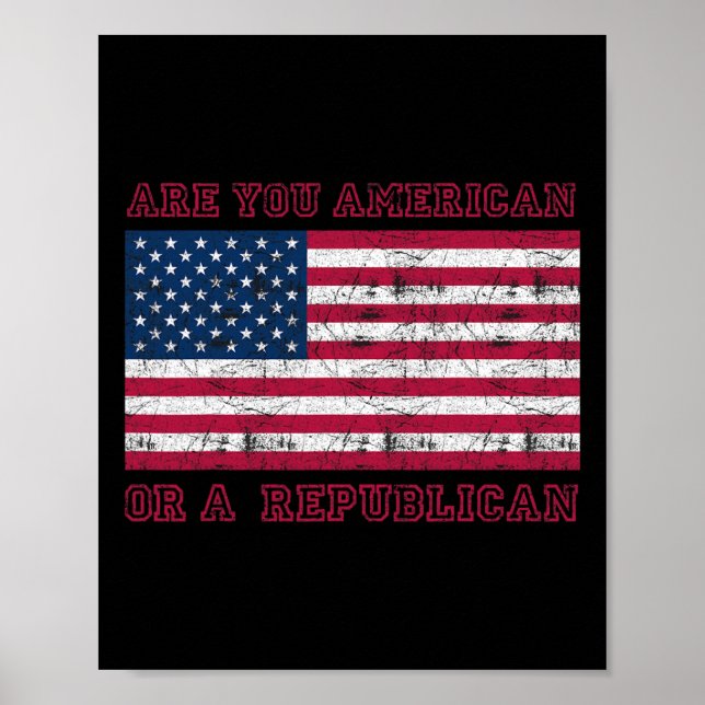 Póster ¿Eres estadounidense o republicano? (Frente)