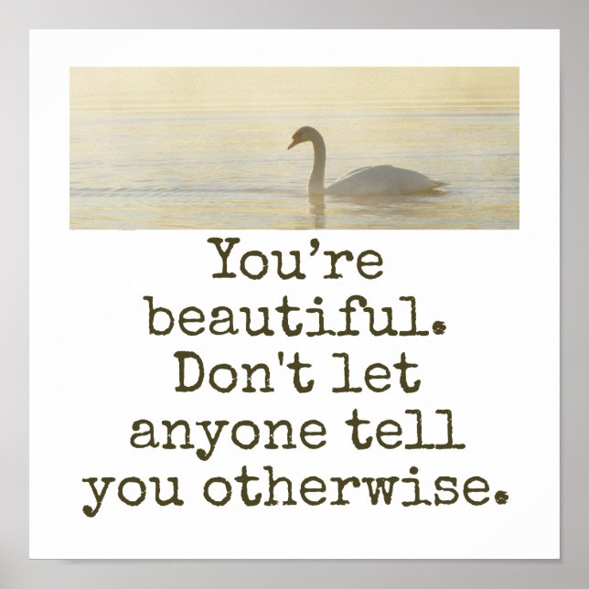 Póster Eres hermosa - Cita de belleza (Frente)