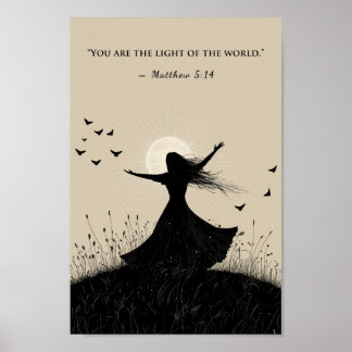 Póster Eres la luz del mundo Mateo 5:14 Biblia