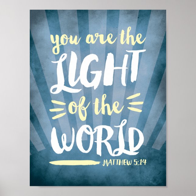Póster Eres la luz del regalo cristiano mundial (Frente)