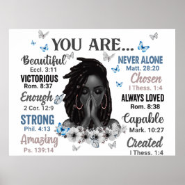 Póster Eres la reina negra Melanin Women dice Dios