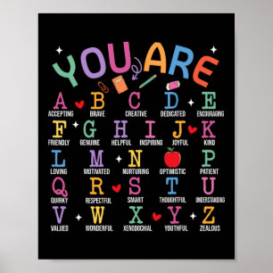 Póster Eres Letras Alfabeto Aprende Abcs Inspiración Te