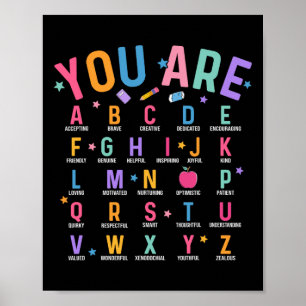 Póster Eres Letras Alfabeto Aprende Abecedario Inspiració
