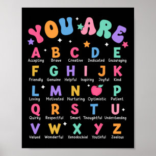 Póster Eres Letras Alfabeto Aprende Abecedarios Inspiraci