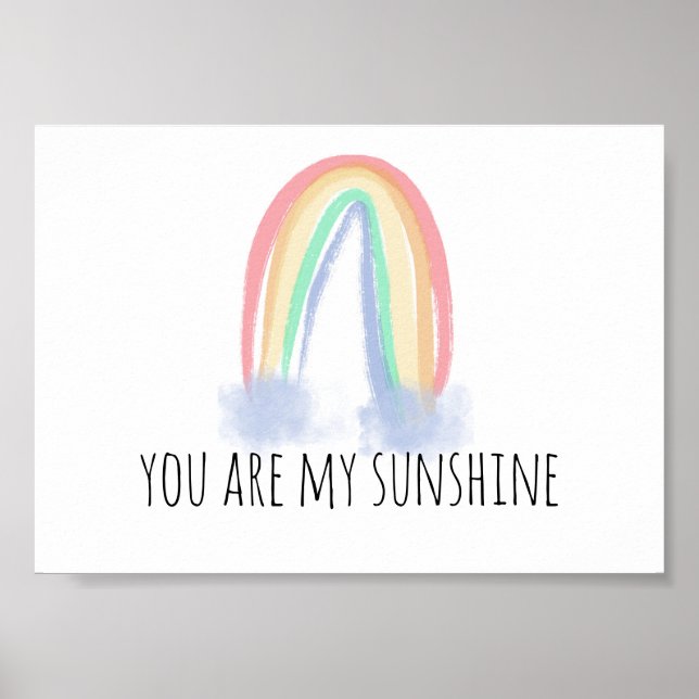 Póster Eres mi arcoiris pintado con acuarelas soleado (Frente)