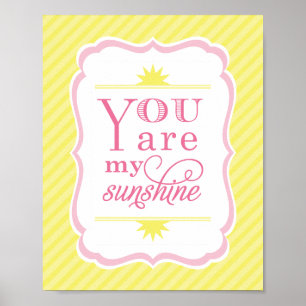 Póster Eres mi chica rosa y amarilla del sol