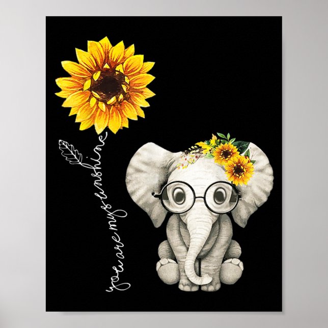 Póster Eres Mi Elefante Hippie Sunflower Sunshine (Frente)