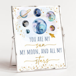 Póster Eres mi espacio Sun Moon Stars Blue & Gold