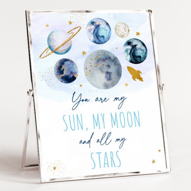 Póster Eres mi espacio Sun Moon Stars Blue & Gold (Subido por el creador)